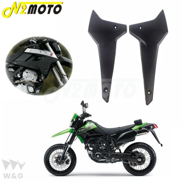 カワサキklx 250 s/sf klx250 2008-2019用ブラックプラスチックフロントサイ...