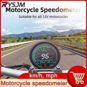 汎用 防水デジタルスピードメーター12VスピードRPMツーリングリモコン電圧計 バイクパーツ 部品 ...