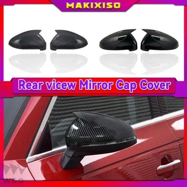 2PCS BLACK SIDE WING MIRROR CAPS アウディ A4 A5 B9 201...