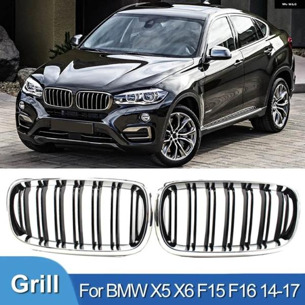 並行輸入品 クローム カーフロントキドニー グリル レーシング グリル 電気メッキ BMW X5 F...