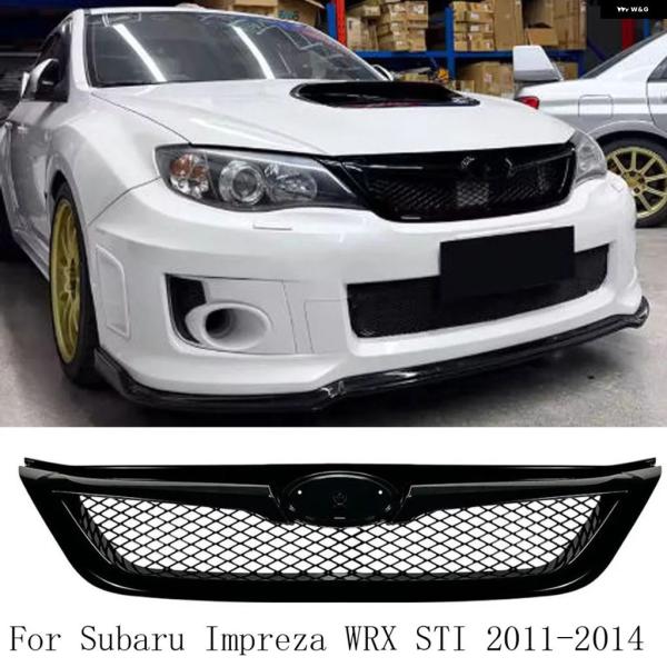 並行輸入品 スバル インプレッサ WRX STI 2011-2014 車用フロント グリル ハニカム...