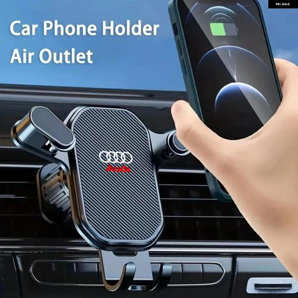並行輸入品 アウディ ABS製車載用スマホ ホルダー 360度回転 重力式自動 グリップ ブラケット...