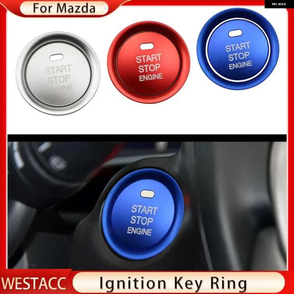 並行輸入品 マツダ エンジン スタートストップスイッチ ボタン イグニッション キーリング カバー ...
