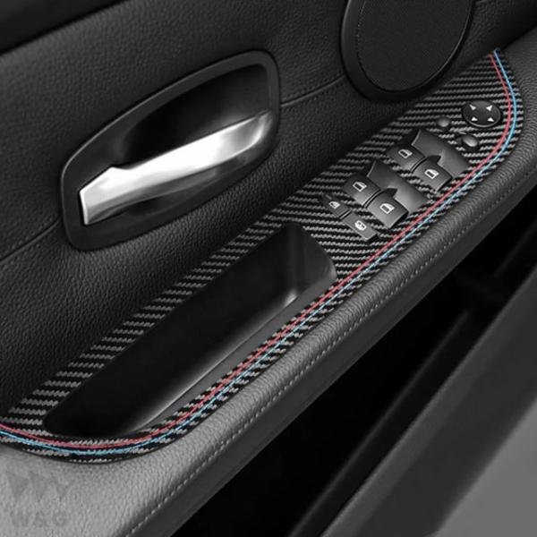 窓リフトボタンパネル カーボンインテリア 装飾パフォーマンスステッカー bmw e60シリーズ5 2...