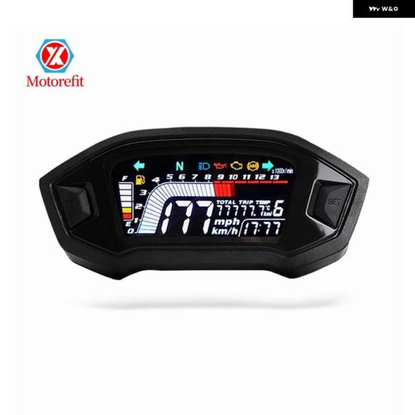 並行輸入品 汎用 オートバイ LED スピード メーター RPMオプションバックライトデジタルオドメ...