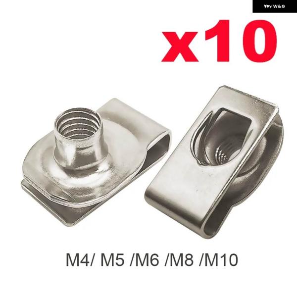 並行輸入品 10個 304 U型クリップ ネジ M8 M6 M5 M4 リードナット リーフ スプリ...