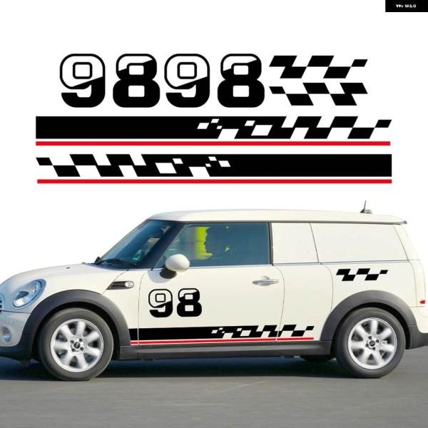並行輸入品車用サイド ステッカー 9898 チェッカー スタイル デカール DIY ビニール ミニ ...
