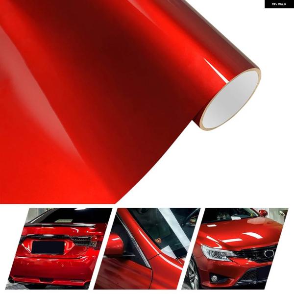 並行輸入品液体 金属 ルビーレッド カーラップフィルム エアフリー バブルカラーチェンジ ステッカー...