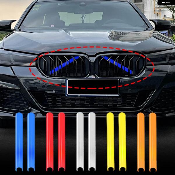 並行輸入品 2PCS 車用フロント グリル トリム ストリップ Vブレース M スポーツバーデコレー...