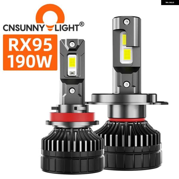 並行輸入品 RX95 190W 90000LM H7 H4 H1 LED 車用 ヘッドライト バルブ...