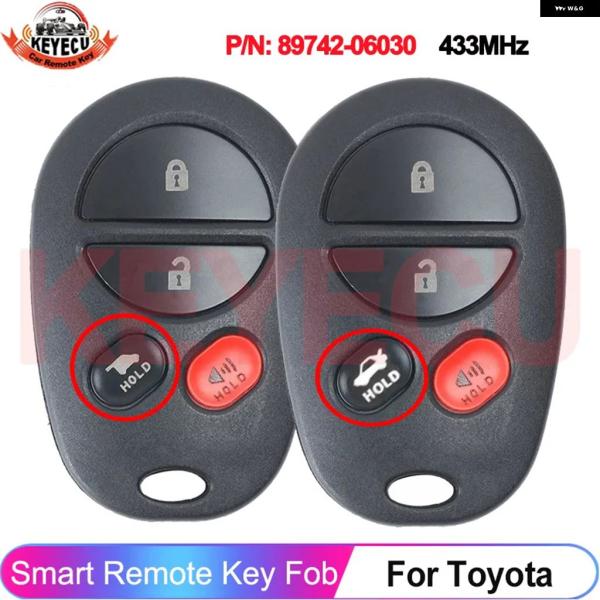 並行輸入品 4 ボタン 433MHZ P/N 89742-06030 トヨタ カムリ ACV40 G...