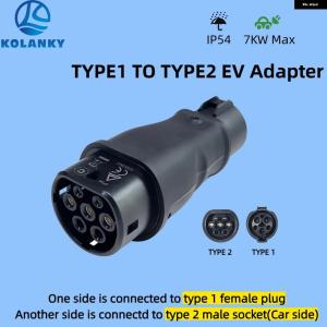 並行輸入品 SAEJ1772 TO IEC62196-2 EV充電コネクタ タイプ2 電気 7KW タイプ1タイプ2 電気 アダプター EVコンバーター