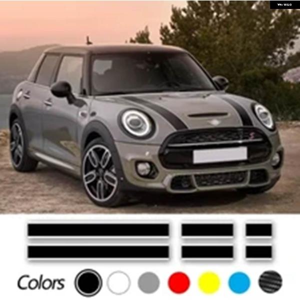 並行輸入品 マット/ブラック フード ステッカー ボンネット ストライプ リア トランク ビニール ...