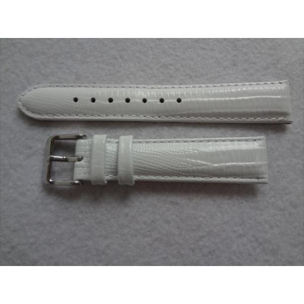 deBeer Teju リザード型押し 18mm 腕時計バンド レザーベルト 白色 白 ホワイト イ...