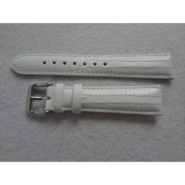 deBeer Teju リザード型押し 19mm 腕時計バンド レザーベルト 白色 白 ホワイト イ...