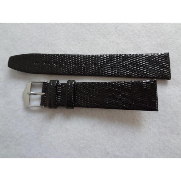 debeerリザード型押しバンド 19mm イタリアン カーフスキン レザーベルト 黒 黒色 バンド...