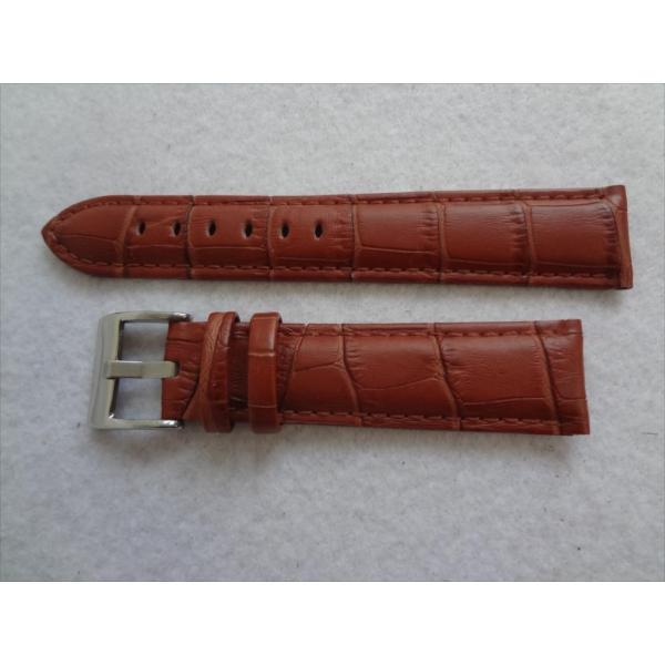 Diloy アリゲータ型押しレザーバンド 20mm 茶色 茶 ブラウン  腕時計ベルト 368.20...