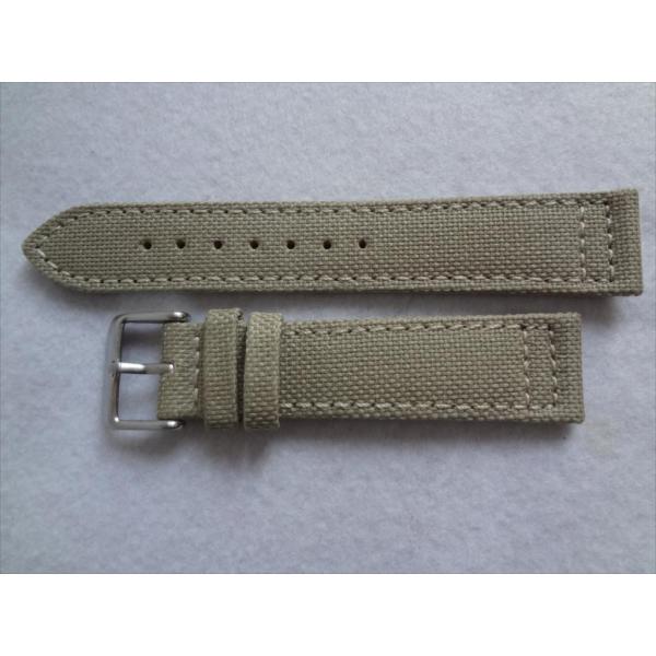 Debeer キャンバス Canvas  腕時計バンド 20mm ベージュ Beige 裏地：レザー...