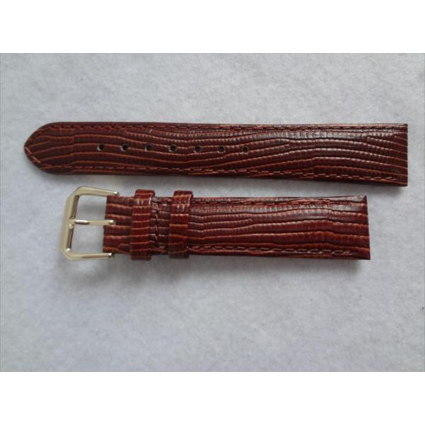 Debeer 腕時計バンド スネーク型押し 18mm レザーベルト Snake Grain 茶色(H...