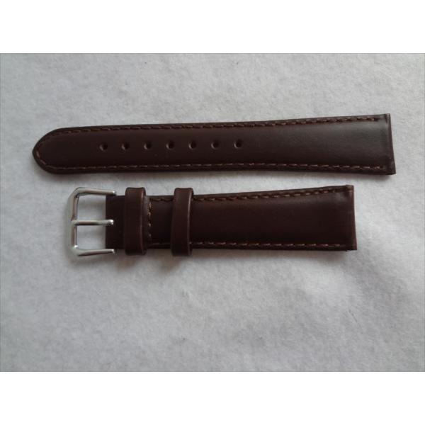 Debeerカーフスキン腕時計バンド 19mm coachレザーベルト 茶 ブラウン スムース仕上げ...