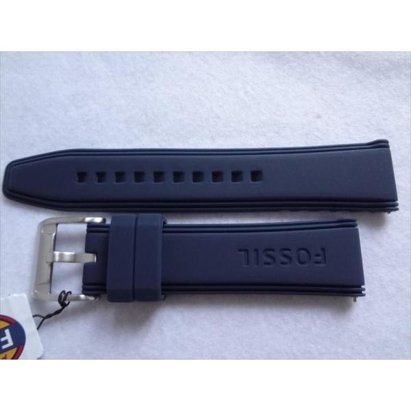 Fossilフォッシル純正シリコンバンド 22mm 腕時計ベルト 青色 青 ブルー