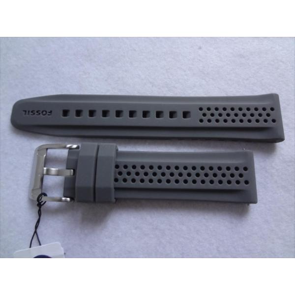 Fossil フォッシル 純正 シリコン 腕時計バンド 22mm ベルト 灰色 グレイ