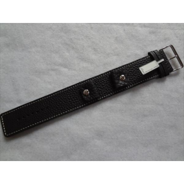 ドイツ製 Fluco vigo レザーバンド 1本タイプ 20mm 腕時計ベルト 黒 ブラック Fo...