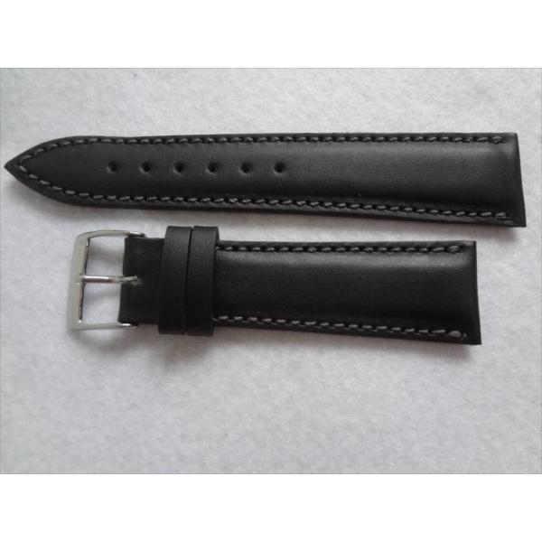 ドイツ FLUCO 腕時計 ベルト London 22mm 黒 ブライドル・レザーバンド 黒色 ブラ...