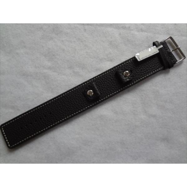 ドイツ製 Fluco 本革レザーバンド1本タイプ 16mm 腕時計ベルト 黒色 ブラック Fossi...