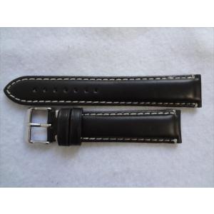 防水 腕時計レザーベルト 黒 20mm 黒色 ブラック 本革 時計