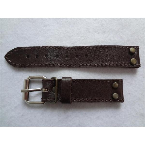 ドイツ製ミリタリーLUFTWAFFE腕時計ベルト茶(ダーク)バンド22mm
