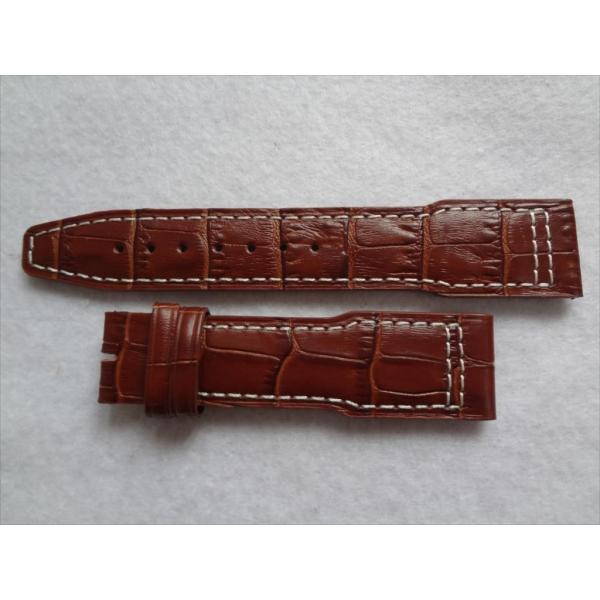 IWCパイロットPILOT用本革レザーベルト 茶 21mm 腕時計バンド ブラウン