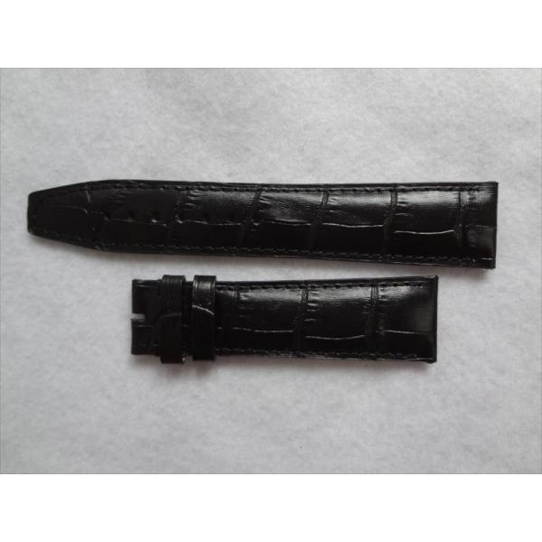 IWCポルトギーゼ クロノグラフ用レザーベルト 20mm 黒 黒色 ブラック 腕時計バンド