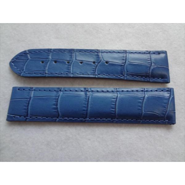 OmegaシーマスターSeamaster用腕時計レザーベルト青ブルー22mmバンド