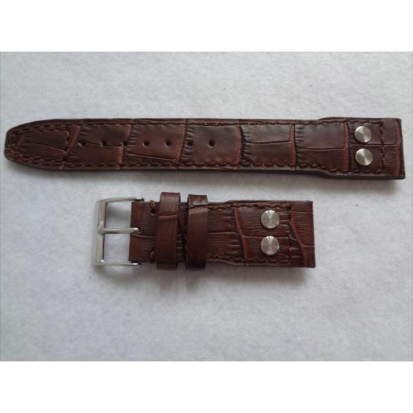IWCビッグパイロットBIg PILOT用レザーベルト茶20mmバンド