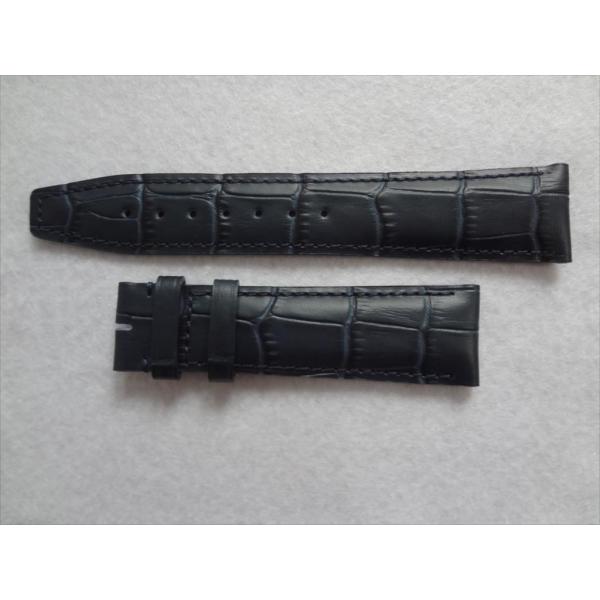 IWCポルトギーゼ クロノグラフ用レザーベルト 21mm 青(ダークブルーのような色)　腕時計バンド