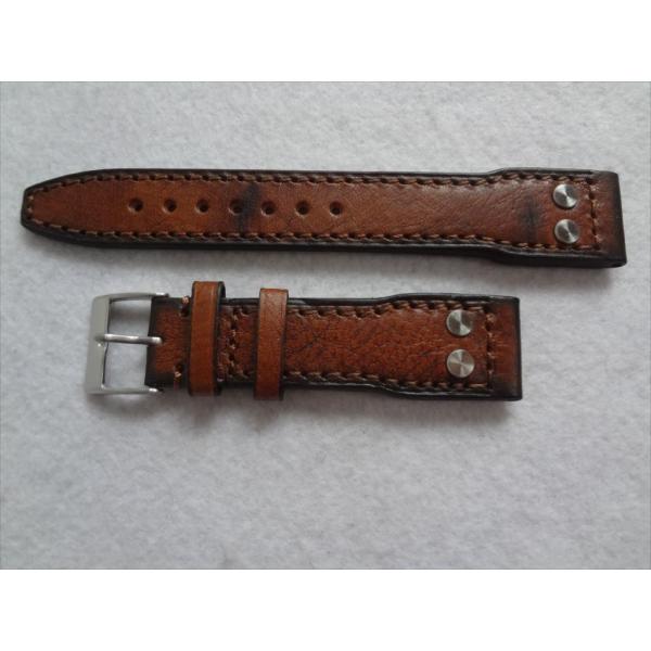 IWC ビッグパイロット BIg PILOT用レザーベルト 20mm 茶色 腕時計バンド 茶 ブラウ...