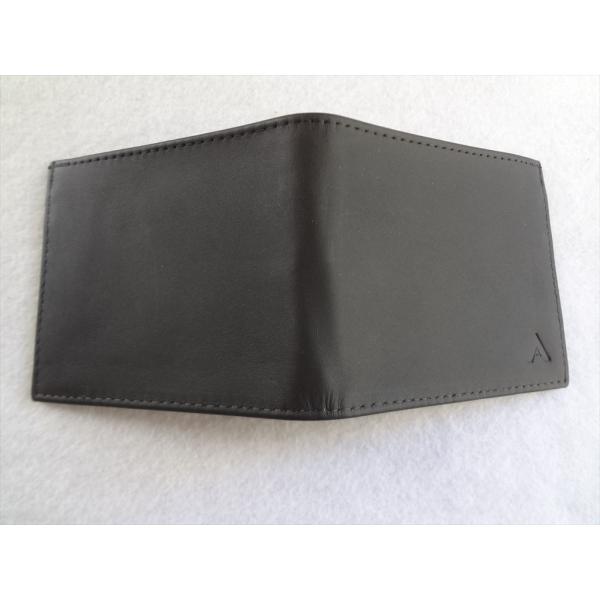 ALL-ETT 極薄財布 カード 札入れ Leather ID Wallet 黒 レザー ID ウォ...