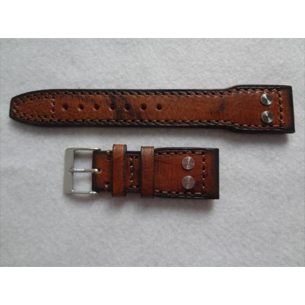 IWC ビッグパイロット BIg PILOT用レザーベルト 21mm 茶色 腕時計バンド 茶 ブラウ...