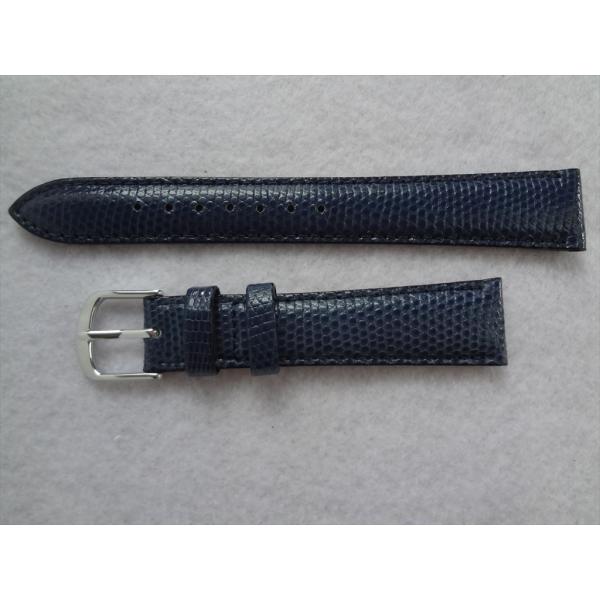 ★在限り特価 リザード型押し ベルト 17mm 腕時計レザーバンド 青 ネイビー CMトカゲ 日本製...