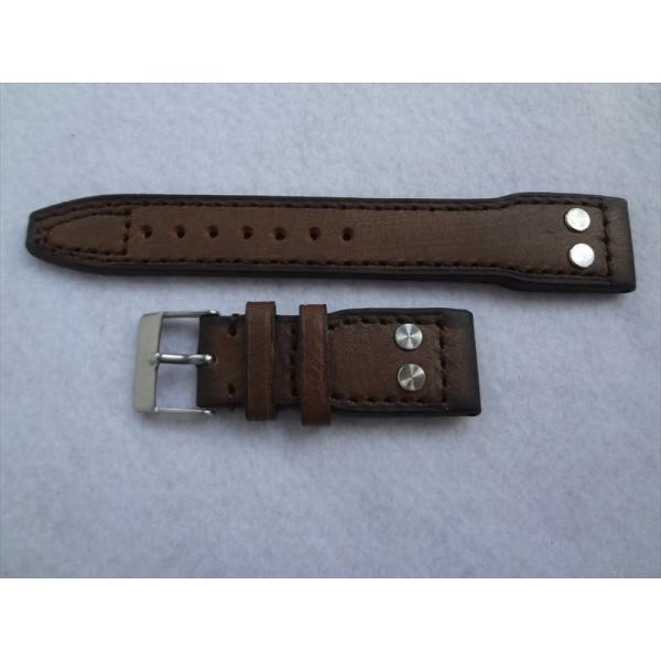 IWC ビッグパイロット BIg PILOT用レザーベルト 21mm 茶色 腕時計バンド 茶 ブラウ...