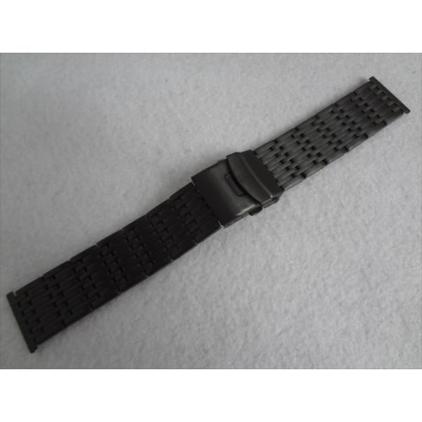 Bear 11連 24mm 腕時計 ステンレスバンド ベルト 黒 ブラックIP バックル:ダブルロッ...