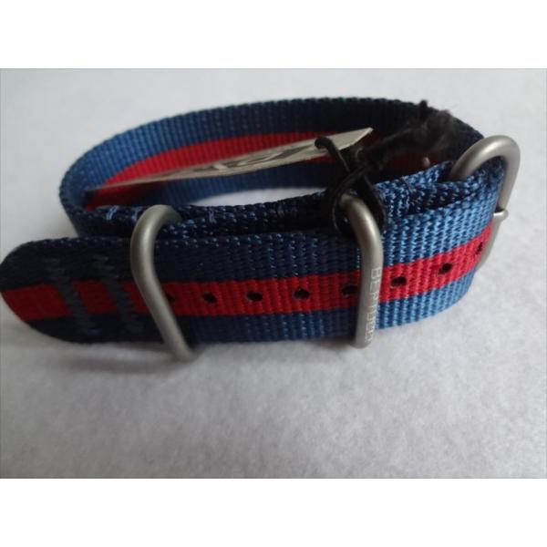 BERTUCCIベルトゥッチ腕時計バンドNATOタイプ 22mm ベルト 青/赤ストライプ