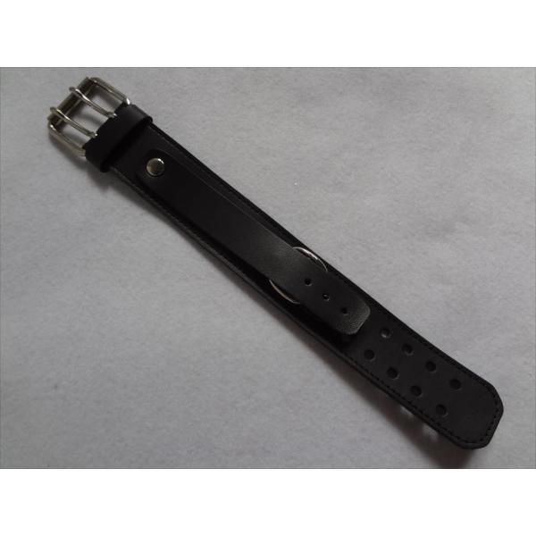 腕時計ベルト18mm/30mm台座タイプ レザーバンド黒色カーフ