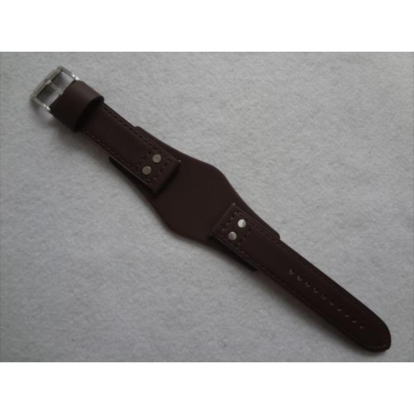 Fossil フォッシル 純正 ベルト CH2890 用 台座タイプ レザーバンド 茶 ブラウン