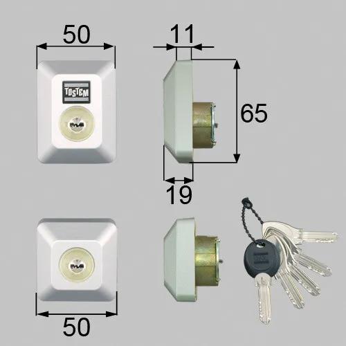 リクシル(トステム) D5GZ3002 ドア錠セット（MIWA DNシリンダー）長方形 玄関ドア部品