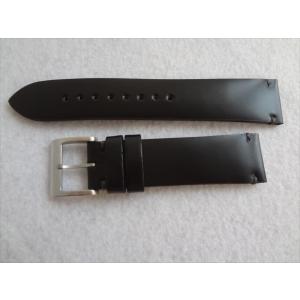Seiko 純正 20mm コードバン 腕時計 レザーバンド SCVS013 6R15-00B0用 ベルト 黒 黒色 ブラック cordovan DFS0AW