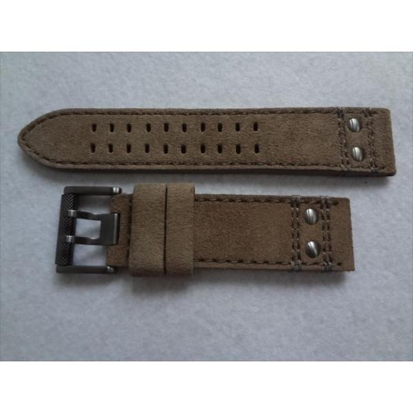 Luminox純正レザーバンド 1820, 1840用 23mm ベルト 茶色 茶 リベット付き