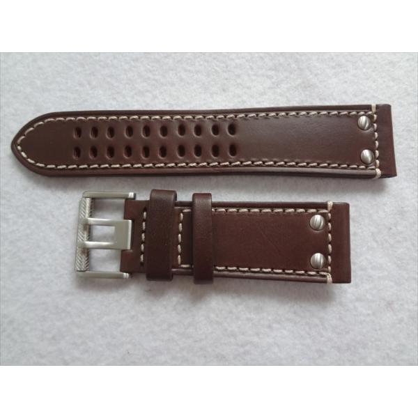 Luminox 純正 26mm 腕時計 レザーバンド 1887 用 時計ベルト 茶 茶色 ブラウン ...