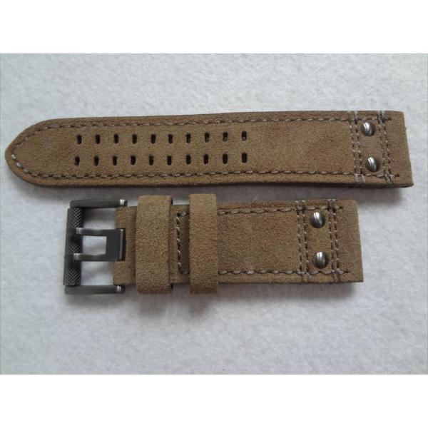 Luminox 純正 レザーバンド 1893用 26mm 腕時計ベルト 茶 茶色 ブラウン リベット...